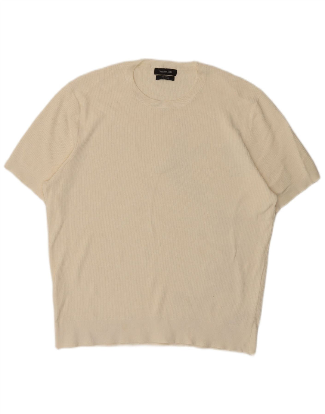 Massimo Dutti Hombre Camiseta Manga Corta Top Grande Blanco Algodón