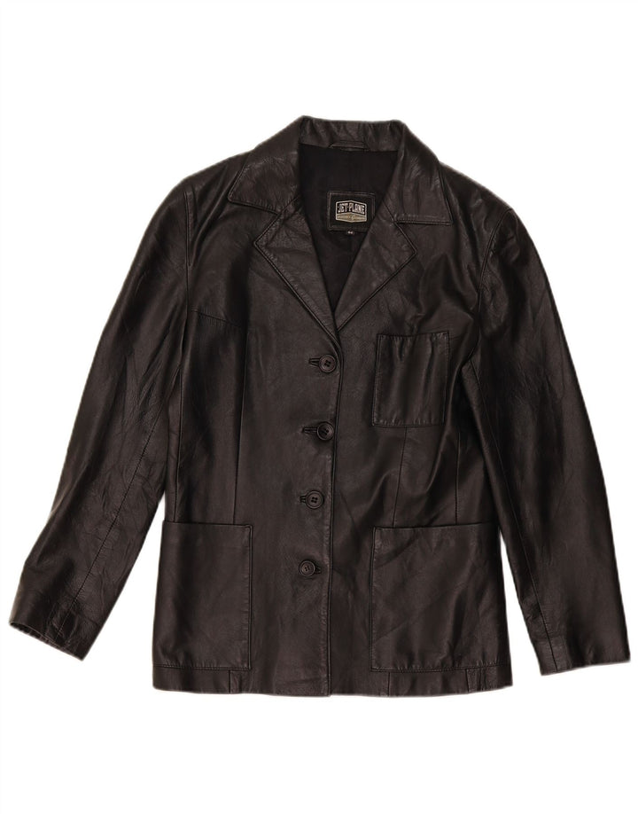 Jet Plane Chaqueta de cuero para mujer IT 44 Medium Black