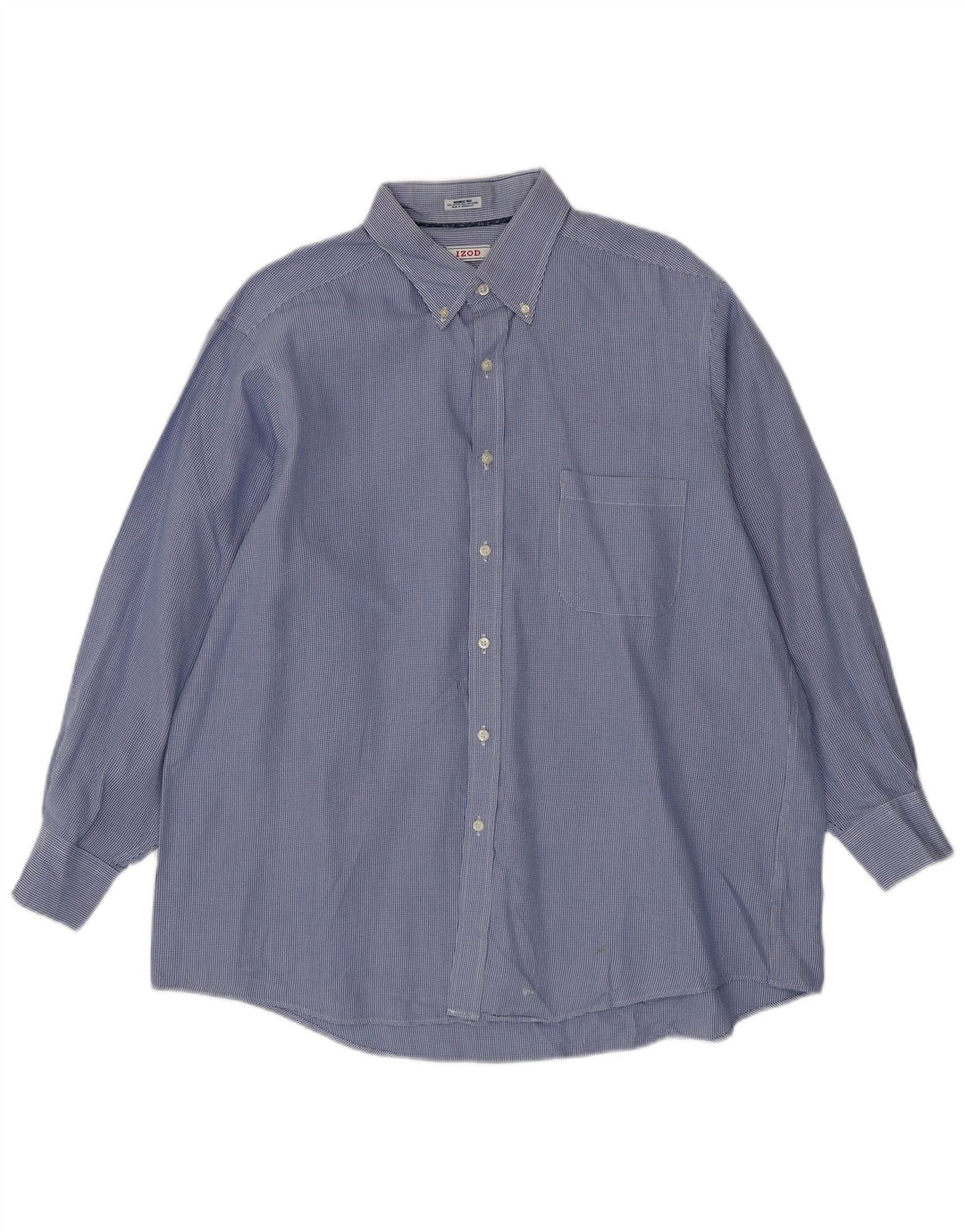 Camisa Izod Hombre A Cuadros Regular Fit Talla 17 XL Algodón Pata De Gallo Azul