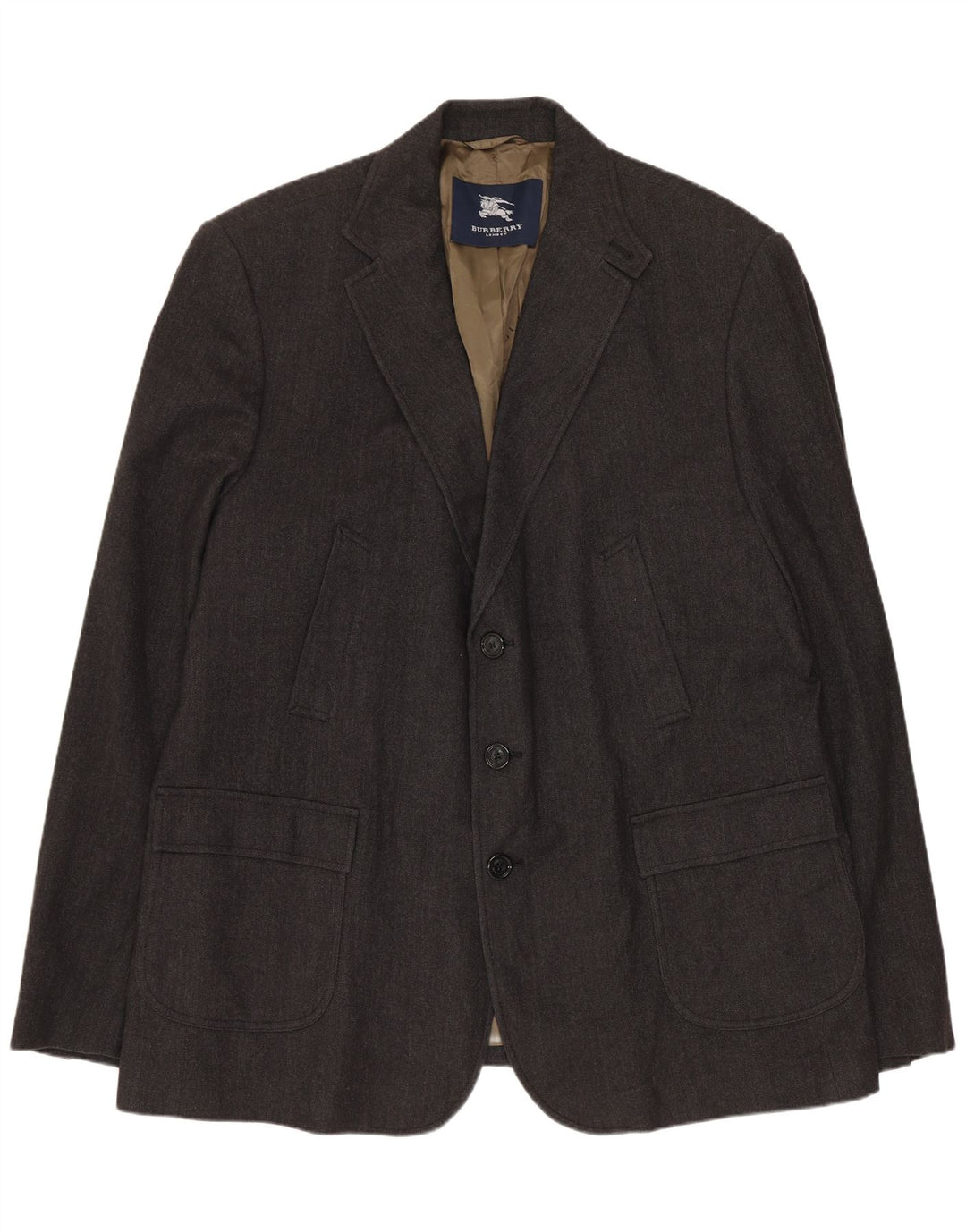 Burberry Chaqueta tipo blazer de 3 botones para hombre UK 42 XL Lana en espiga gris