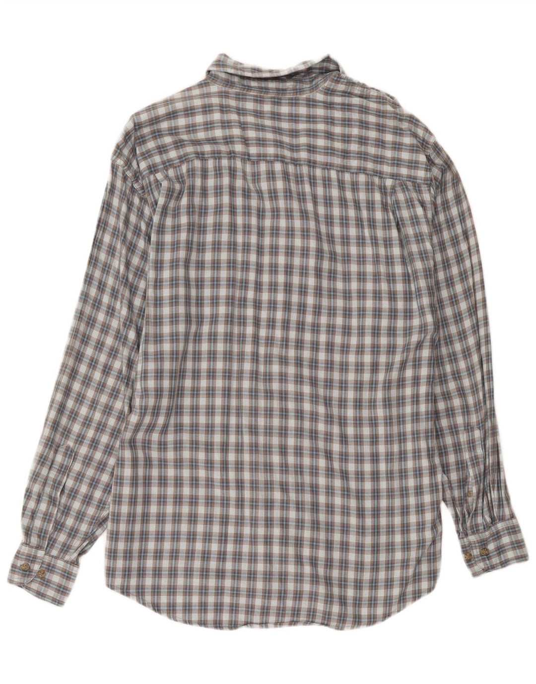 Camisa Wrangler para hombre de algodón a cuadros grises grandes