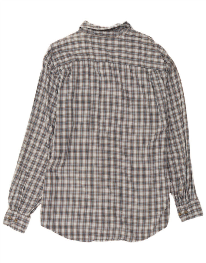 Camisa Wrangler para hombre de algodón a cuadros grises grandes