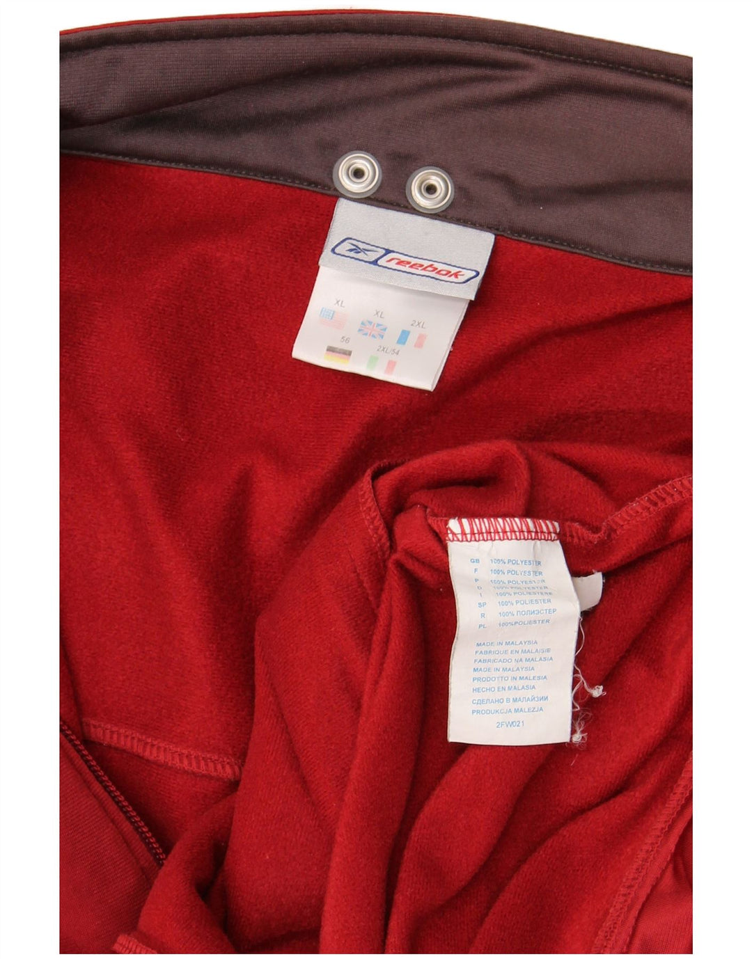 Reebok Hombre Chándal Top Chaqueta XL Rojo Poliéster