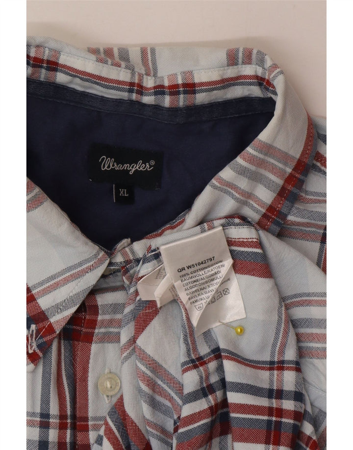 Camisa Wrangler Hombre XL Algodón A Cuadros Azul