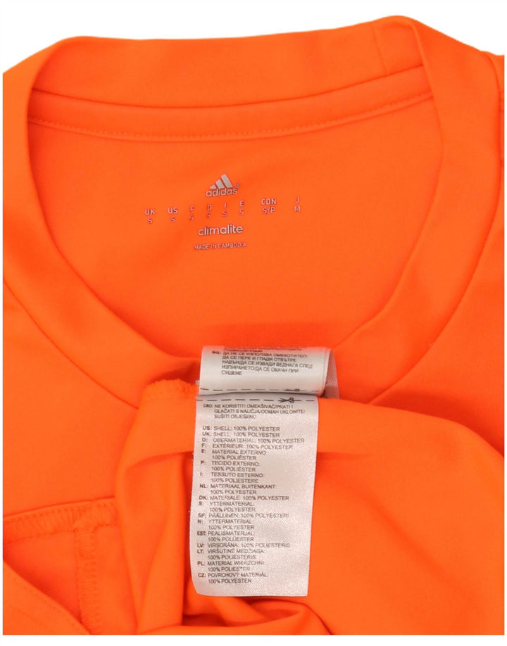 Adidas Mens Climalite Camiseta Top Pequeño Naranja Poliéster