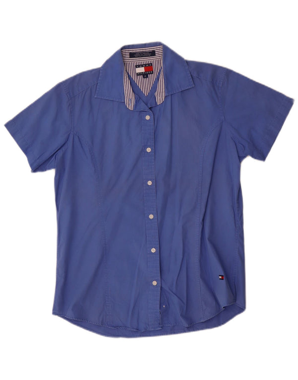 Tommy Hilfiger Camisa de manga corta para mujer US 8 Algodón azul medio
