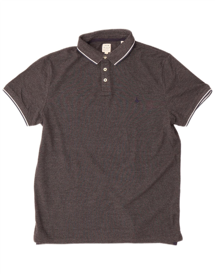 JACK WILLS Polo para hombre de algodón gris grande