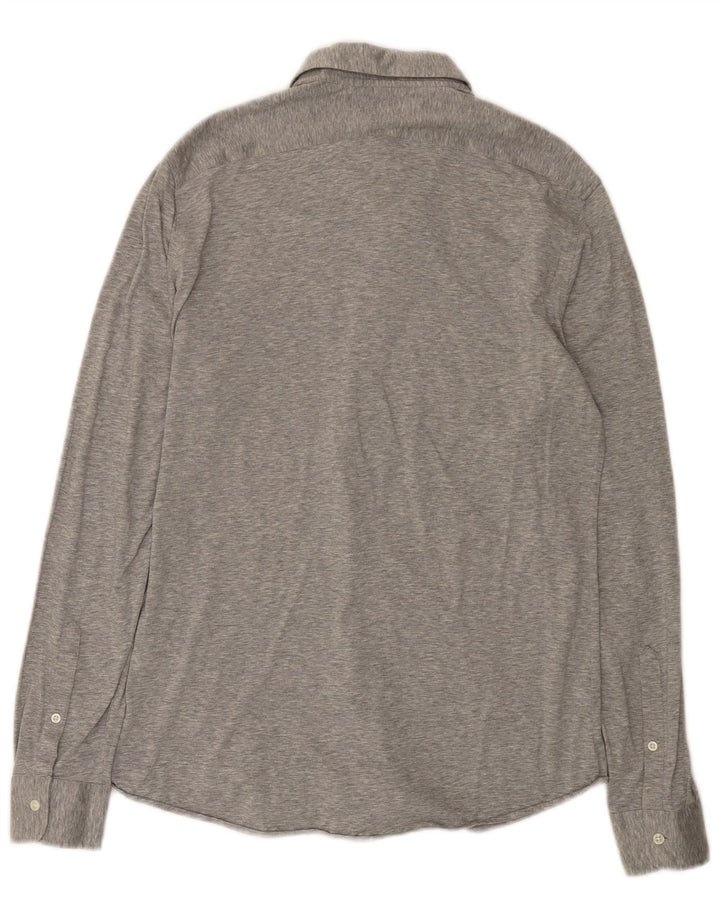 Camisa Reiss Hombre Algodón Gris Medio
