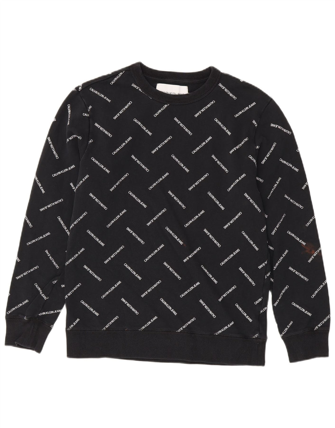 CALVIN KLEIN JEANS Sudadera gráfica para hombre Jumper Medium Black Cotton