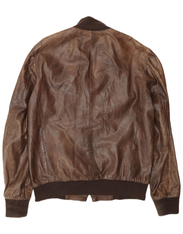 Chaqueta de cuero Zen para hombre Reino Unido 40 Cuero marrón grande