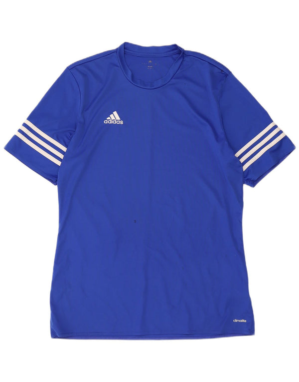 Adidas Hombre Climalite Camiseta Top Poliéster Azul Medio