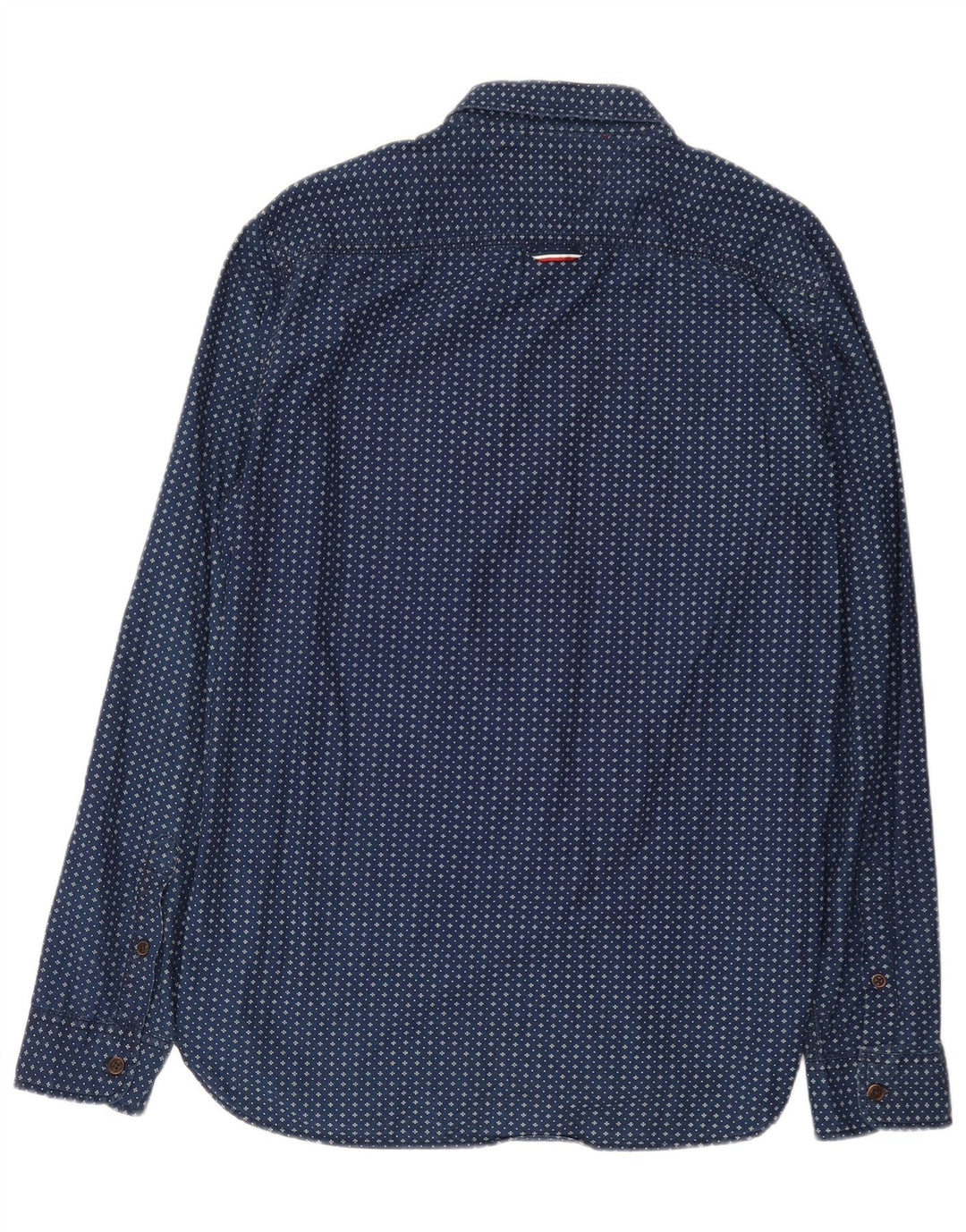 Camisa Tommy Hilfiger Hombre con Estampado Abstracto Grande Azul Marino Algodón