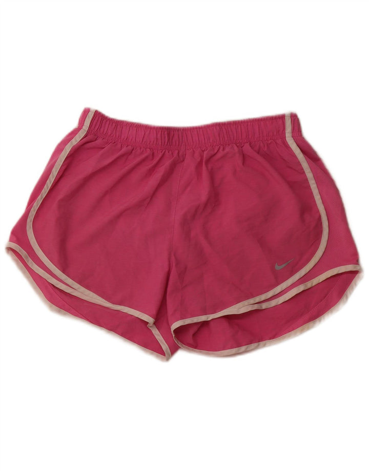 NIKE Pantalones cortos deportivos Dri Fit para mujer UK 12 Poliéster rosa medio