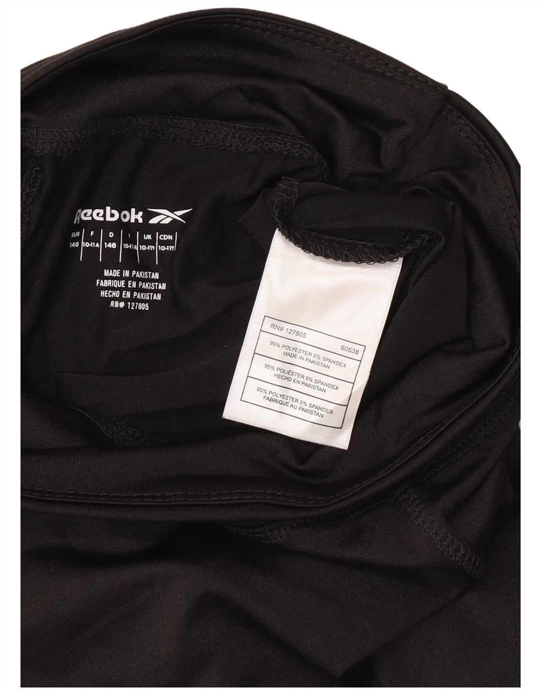 Reebok Leggings Capri Graphic para niña 10-11 años Poliéster negro