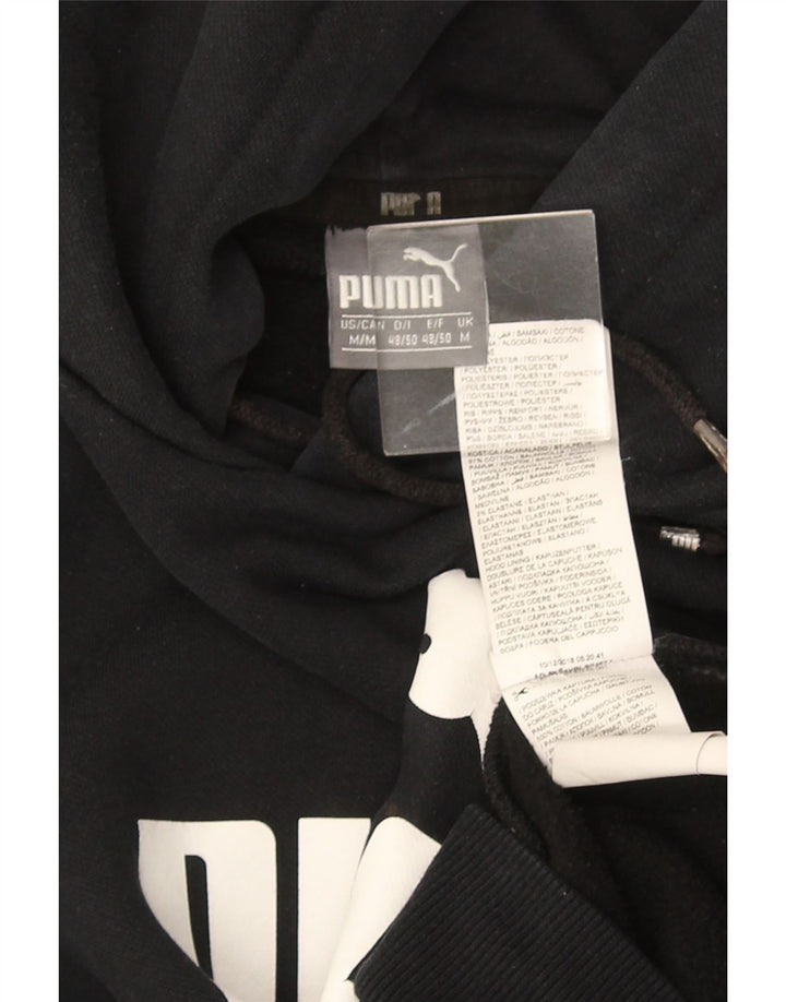 PUMA Jersey con capucha gráfica para hombre Algodón negro mediano
