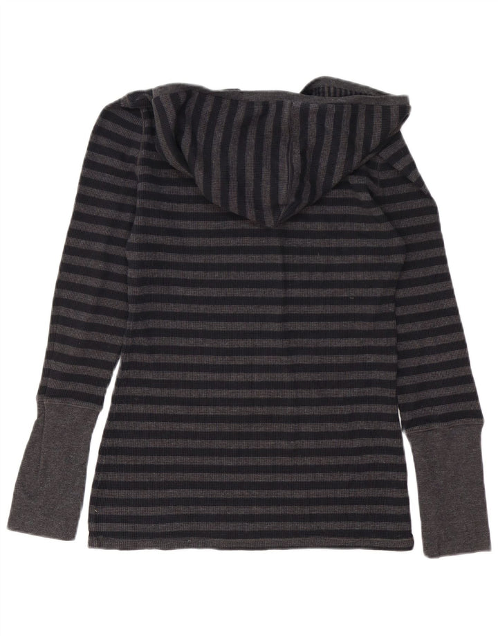 Calvin Klein Top con capucha para mujer Manga larga UK 12 Algodón a rayas gris medio