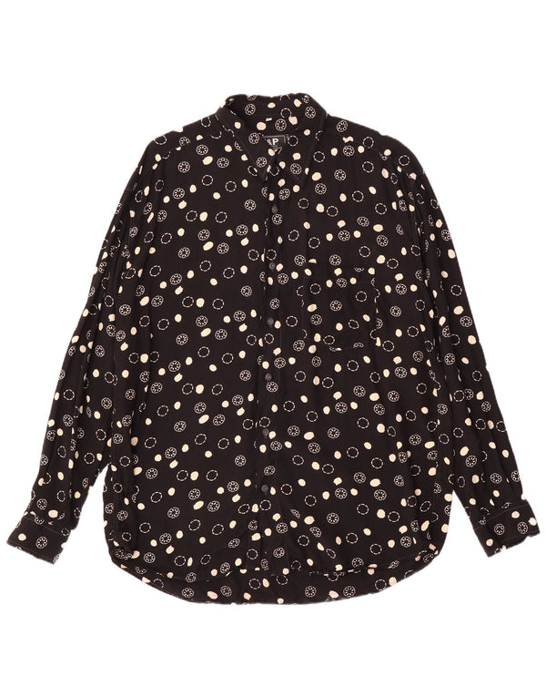 VINTAGE Camisa Hombre XL Negro Floral