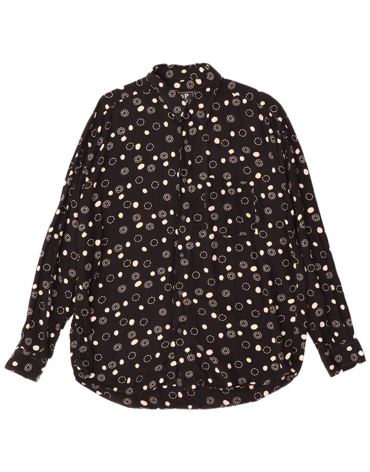 VINTAGE Camisa Hombre XL Negro Floral