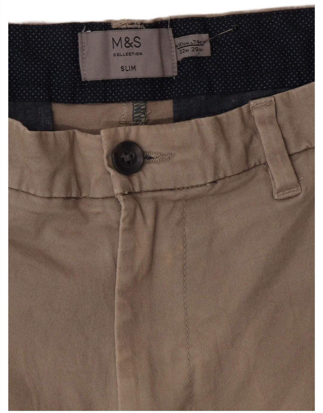Marks & Spencer Pantalones chinos ajustados para hombre W32 L29 Algodón gris