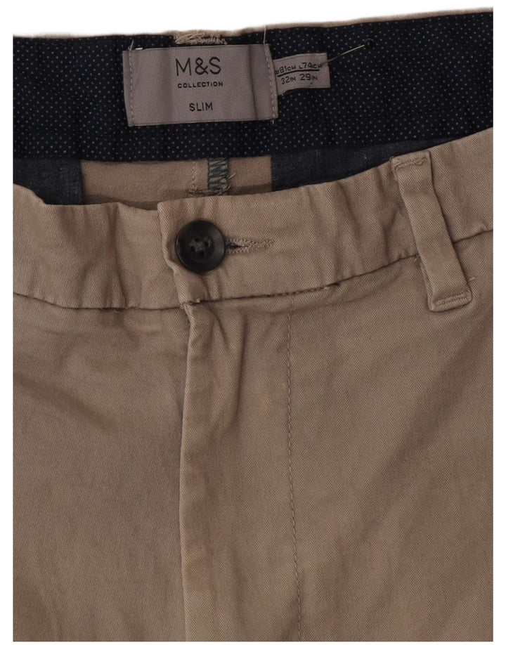 Marks & Spencer Pantalones chinos ajustados para hombre W32 L29 Algodón gris