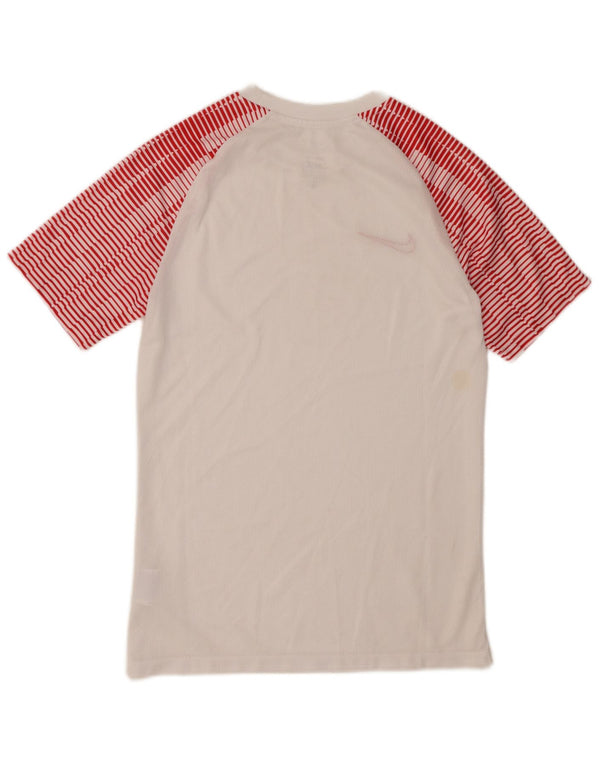 NIKE Mens Dri Fit Graphic T-Shirt Top Small White Striped Polyester