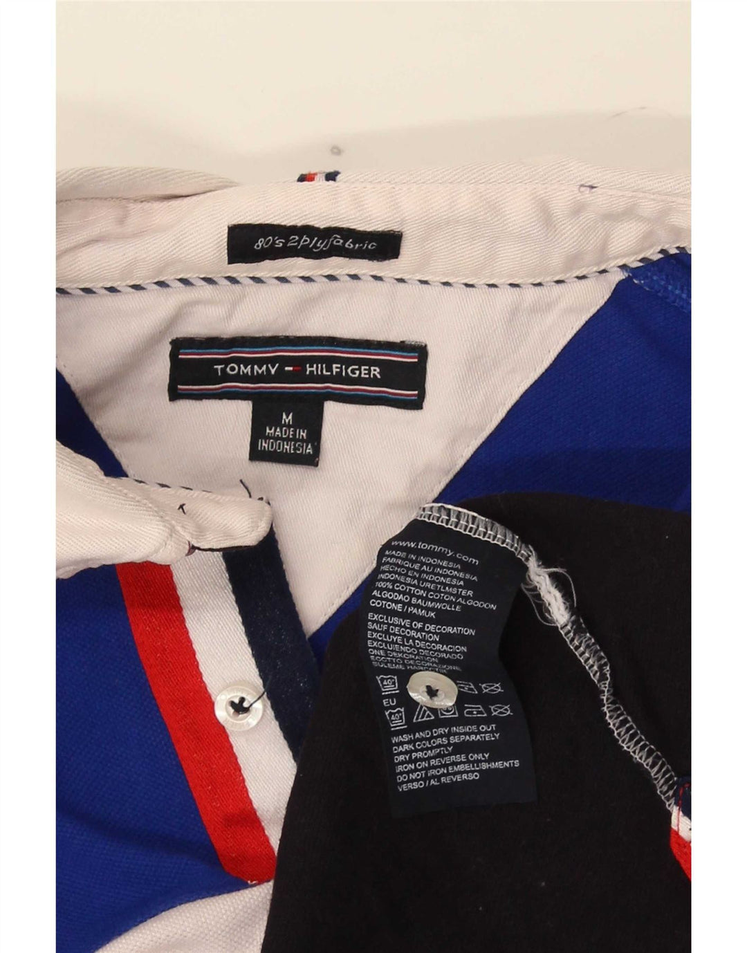 Tommy Hilfiger Polo de rugby gráfico para hombre, talla mediana, multicolor