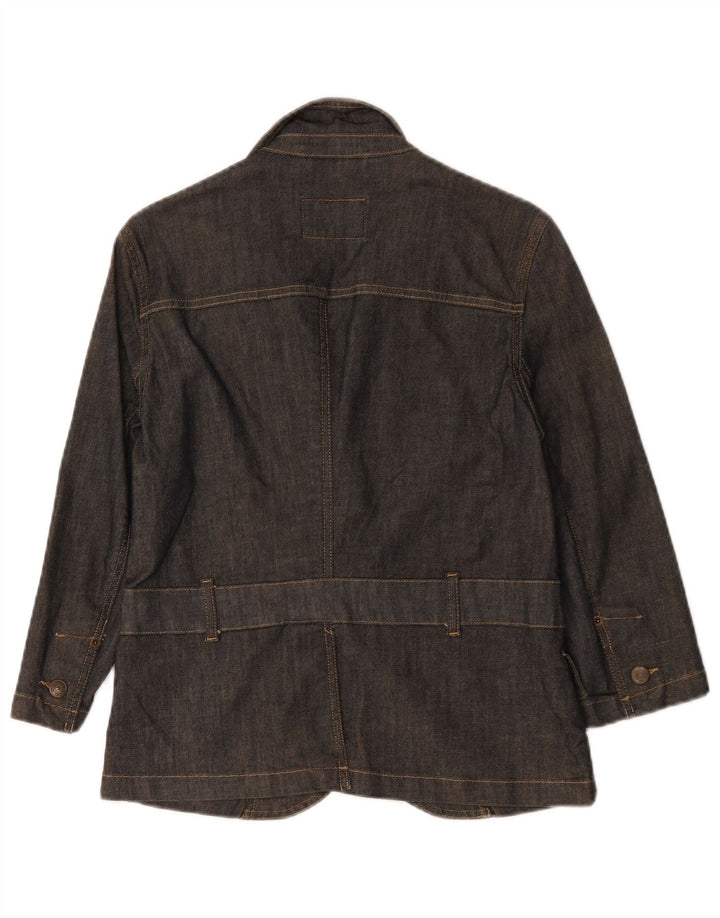 Massimo Dutti Chaqueta Blazer de Manga Corta Vaquera para Mujer UK 10 Small Azul Marino