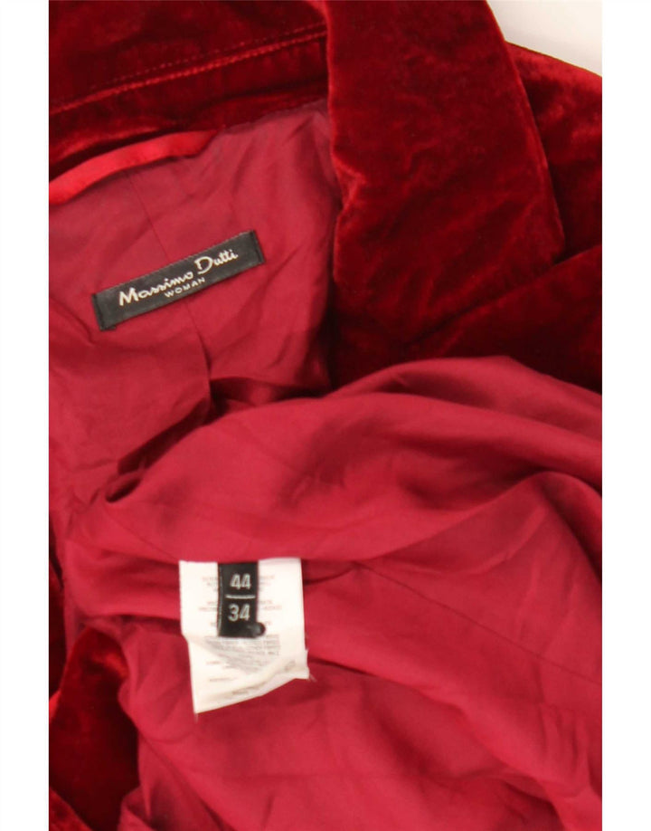 Massimo Dutti Blazer Mujer Terciopelo 1 Botón EU 44 XL Viscosa Roja