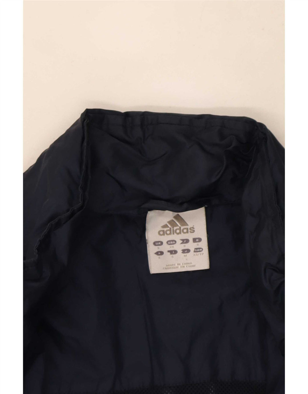 Adidas Chaqueta impermeable con capucha para hombre UK 36 Small Azul marino Poliamida