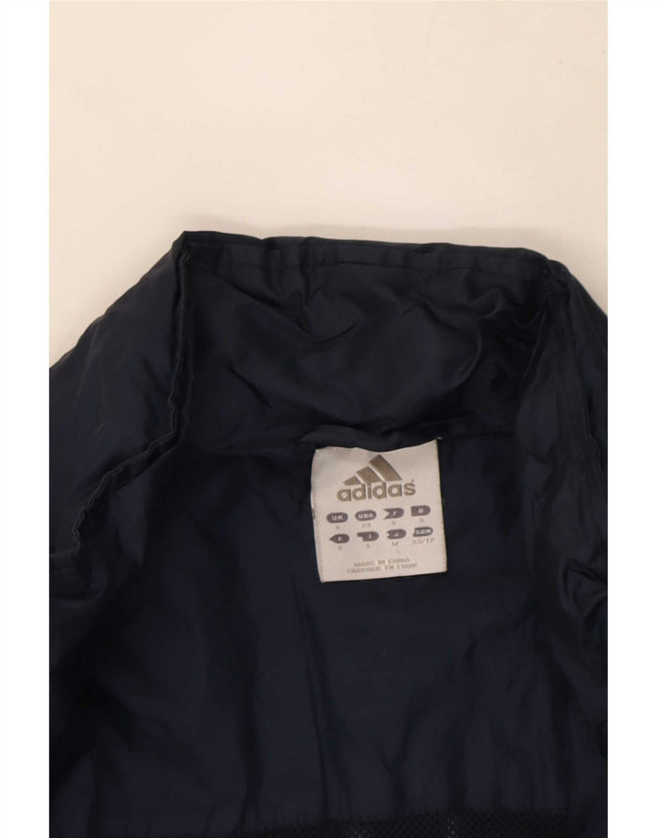 Adidas Chaqueta impermeable con capucha para hombre UK 36 Small Azul marino Poliamida