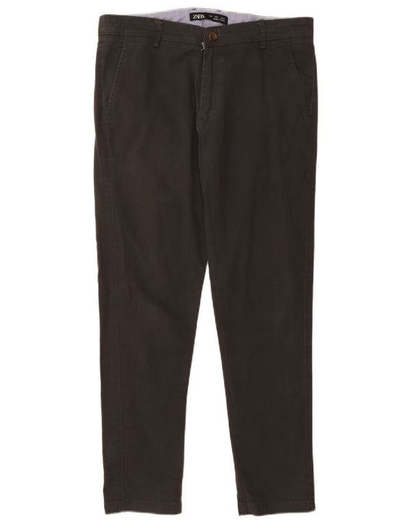 Zara Hombre Pantalón Chino Slim W34 L29 Algodón Verde