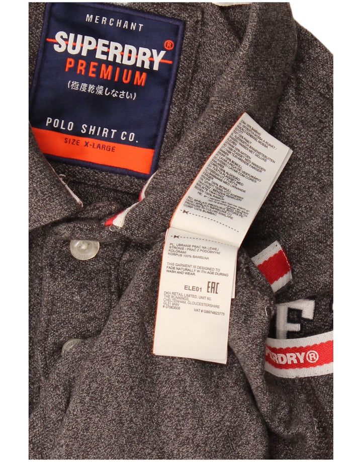 Superdry Polo gráfico para hombre XL de algodón moteado gris