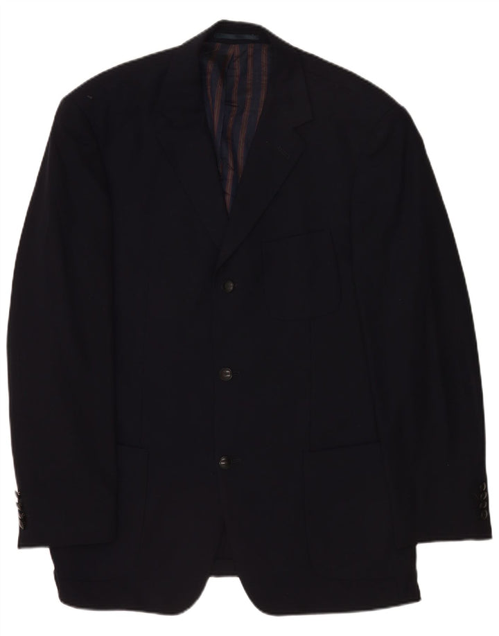 Hugo Boss Chaqueta tipo blazer de 3 botones para hombre EU 52 XL Azul marino Lana virgen