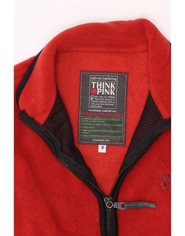 Think Pink Chaleco polar para niño 7-8 años Rojo