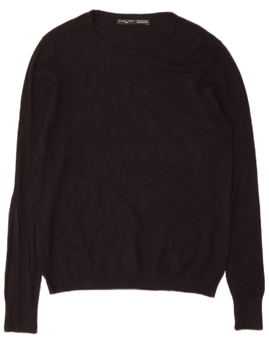 Zara Hombre Jersey De Cuello Redondo Jersey Grande Negro