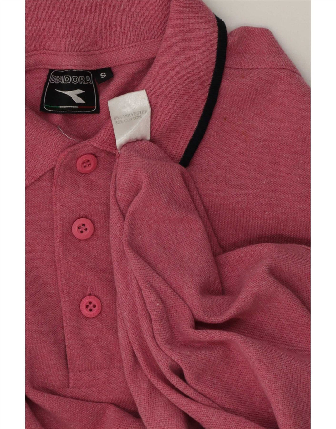Diadora Polo Hombre Poliéster Rayas Rosa Small