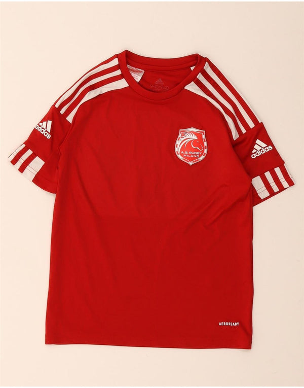 Adidas Chicos A.S. Camiseta Rugby Milano Top 9-10 años Rojo Colorblock