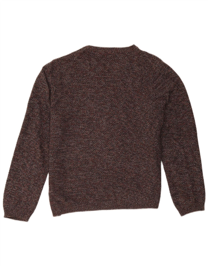 Marks & Spencer - Jersey de cuello redondo para mujer, talla grande, algodón moteado gris
