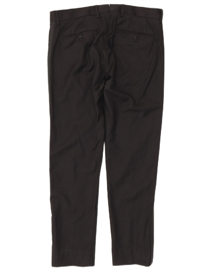 Gutteridge Pantalón de traje ajustado para hombre IT 48 Medium W32 L29 Poliéster negro