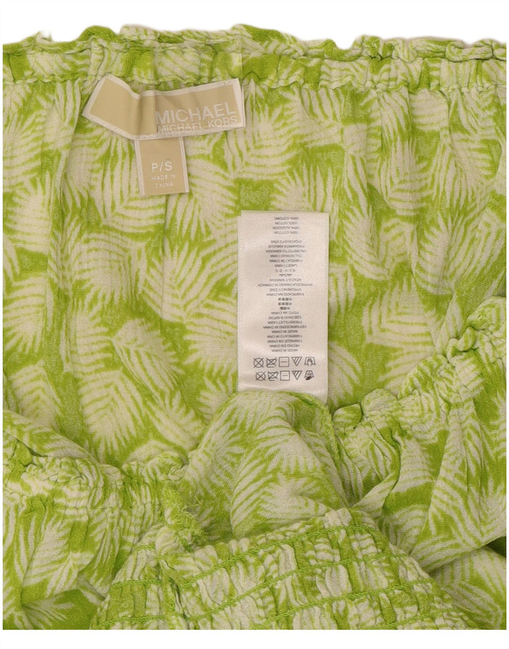 MICHAEL KORS Top extragrande con hombros descubiertos para mujer UK 10 Small Green Floral