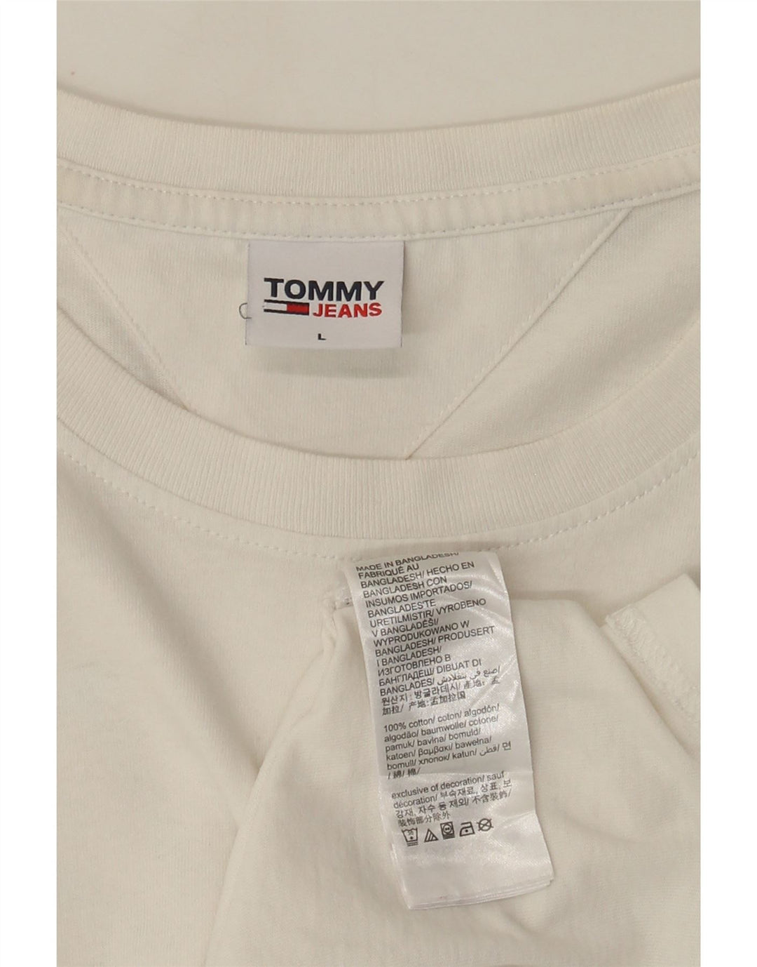TOMMY HILFIGER Camiseta gráfica para hombre Top grande de algodón blanco