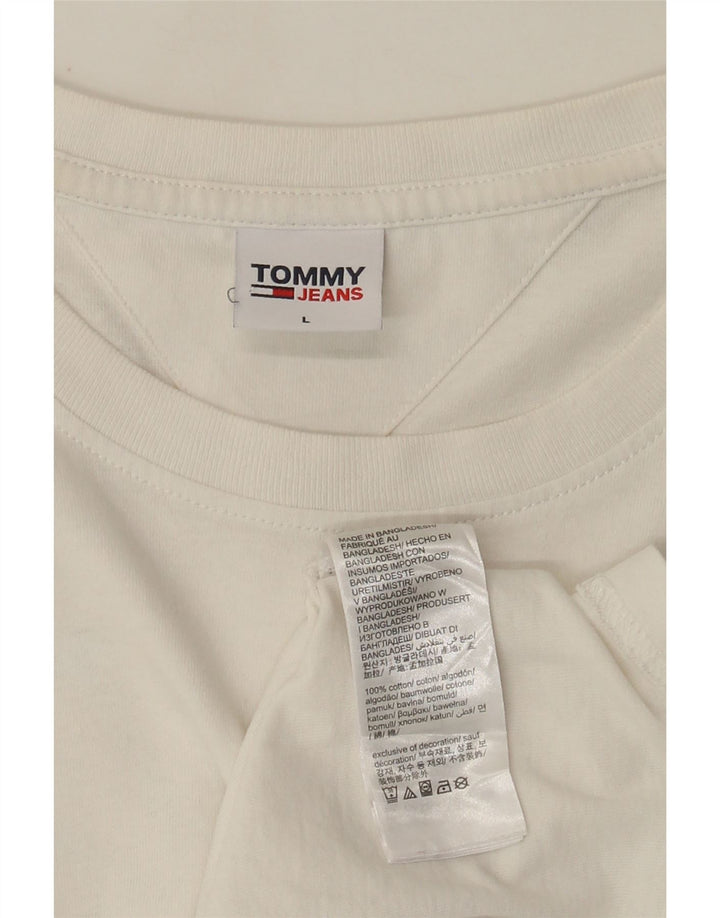 TOMMY HILFIGER Camiseta gráfica para hombre Top grande de algodón blanco