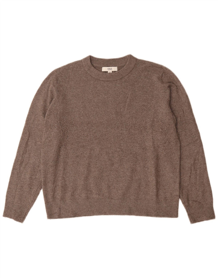 Marks & Spencer Jersey de cuello redondo para mujer UK 44 Poliéster gris medio