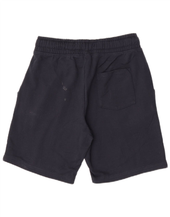 Vintage hombres gráfico deporte pantalones cortos medio azul marino algodón