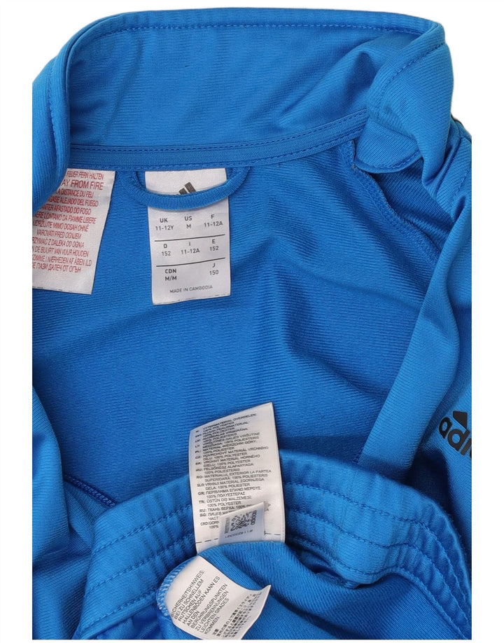 Adidas - Chaqueta de chándal para niño, 11-12 años, color azul, poliéster