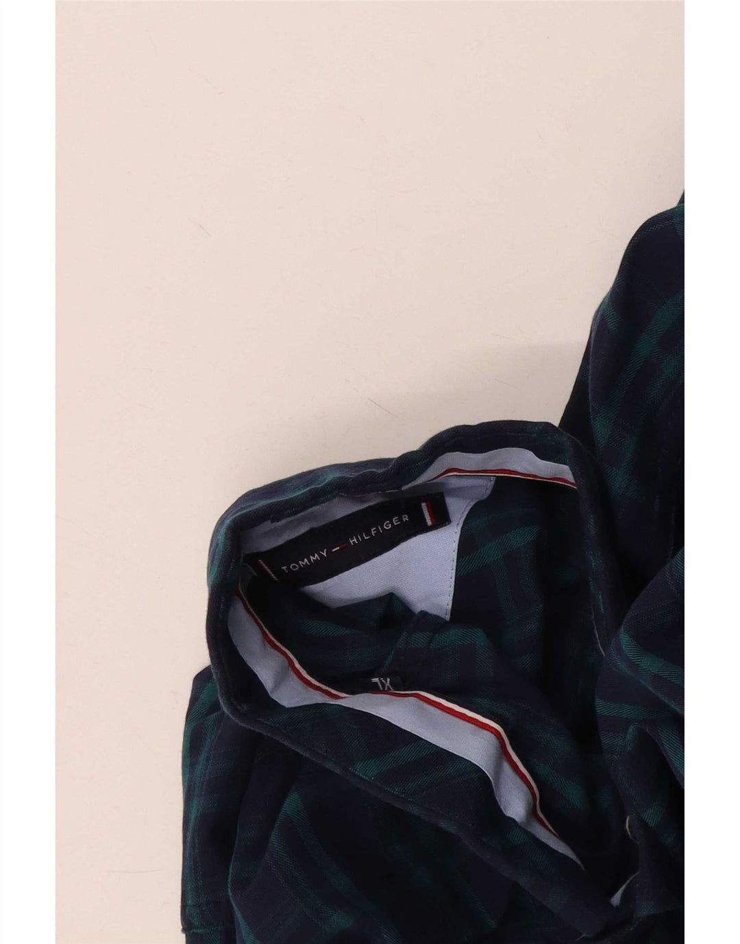 Tommy Hilfiger Camisa Custom Fit para Hombre XL Azul Marino Cuadros