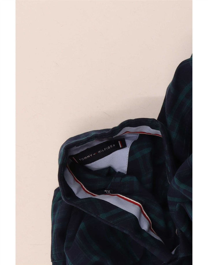 Tommy Hilfiger Camisa Custom Fit para Hombre XL Azul Marino Cuadros