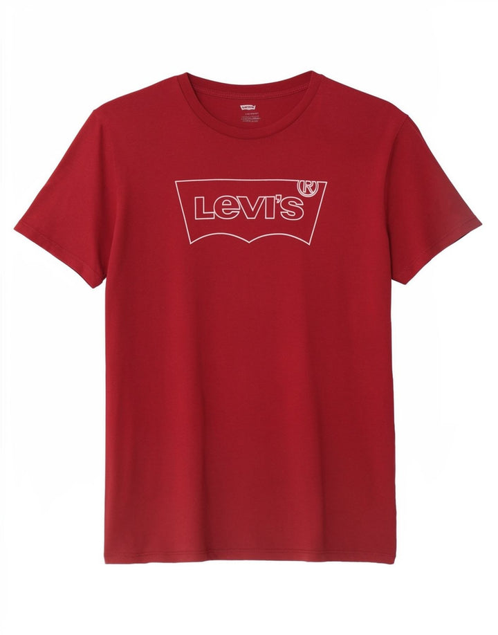 Levi's Camiseta gráfica para hombre Top grande de algodón rojo