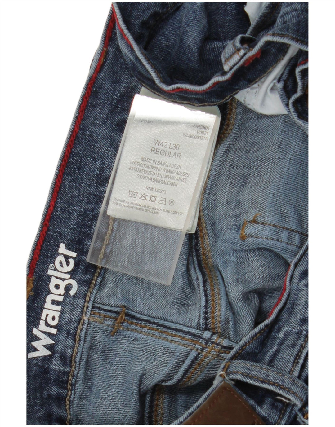 Wrangler Vaqueros rectos de corte regular para hombre W42 L30 Algodón azul