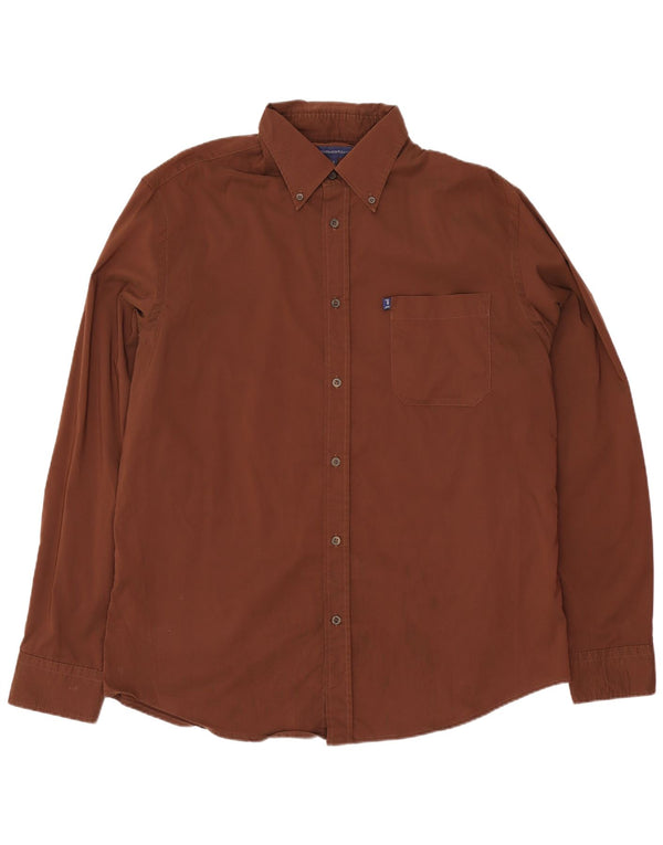 Camisa Trussardi Hombre XL Algodón Marrón